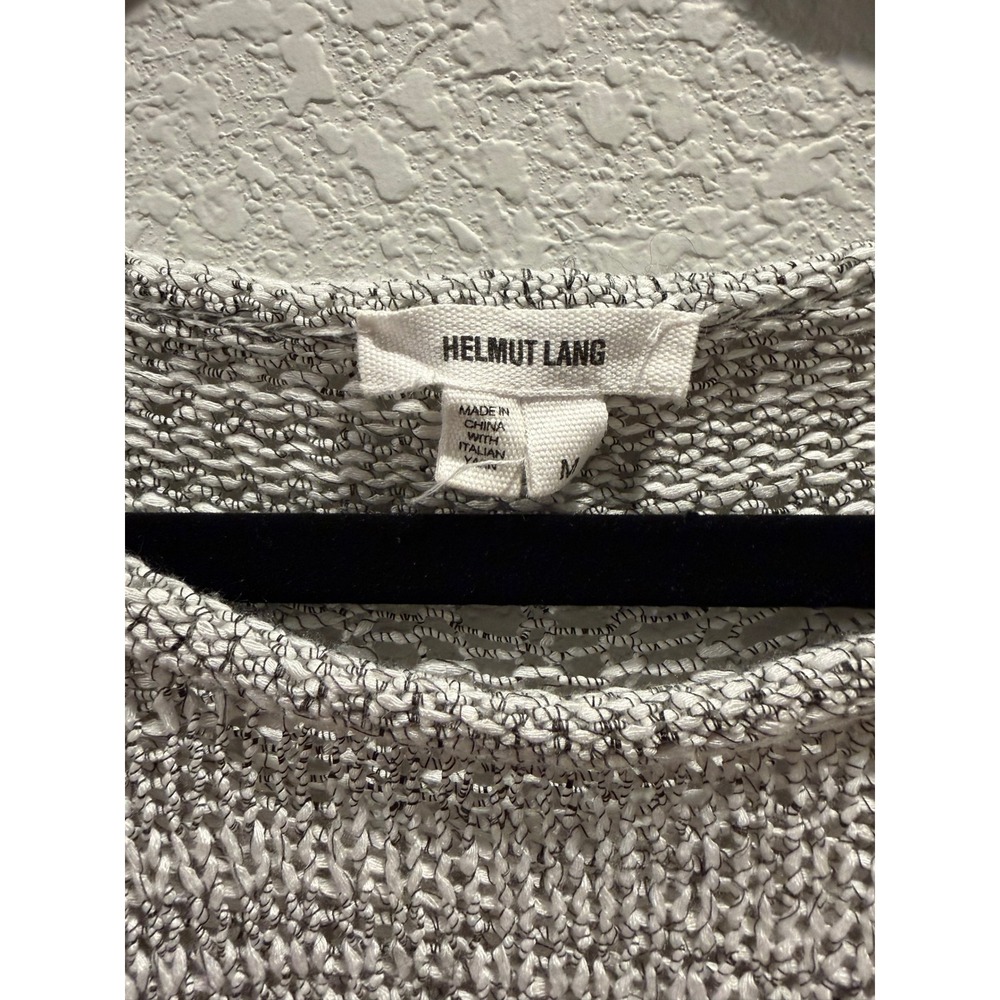 Helmut Lang Italian Yarn Marled Short Sleeve Top in Gray Size M - Picture 4 of 4